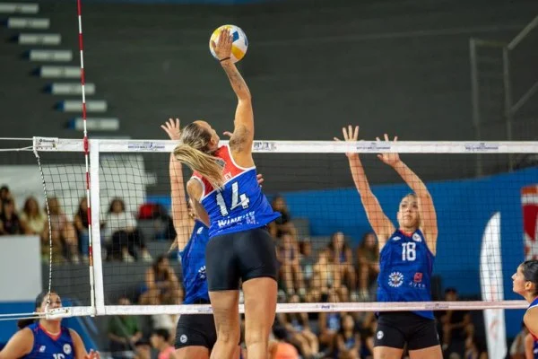 volleyball spike action